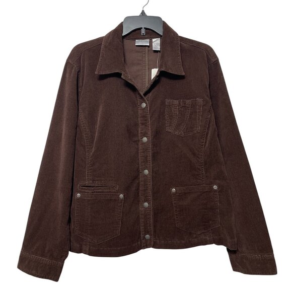 Chicos Corduroy  Front Pockets Jacket in  Chocolate Brown Size 2 / US L - Picture 7 of 8